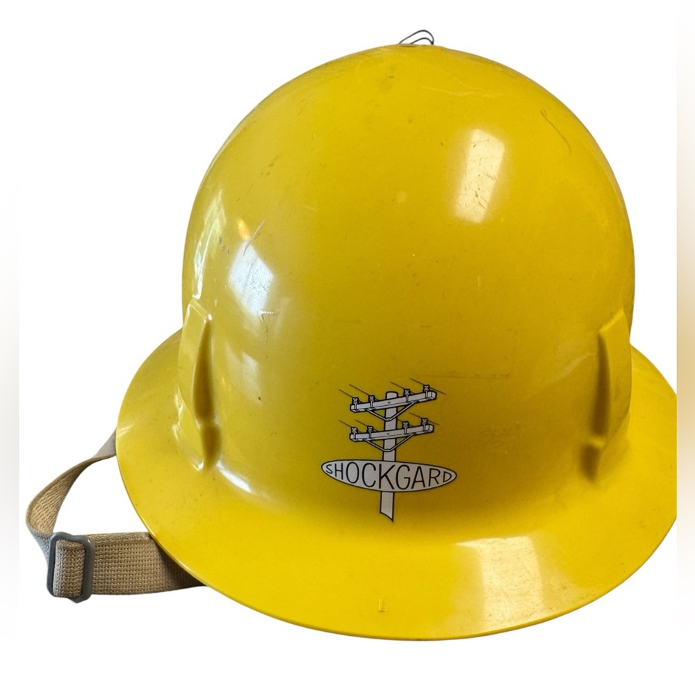 Vintage Shockgard Linesman Yellow Safety Hard Hat Field Helmet Men’s OS